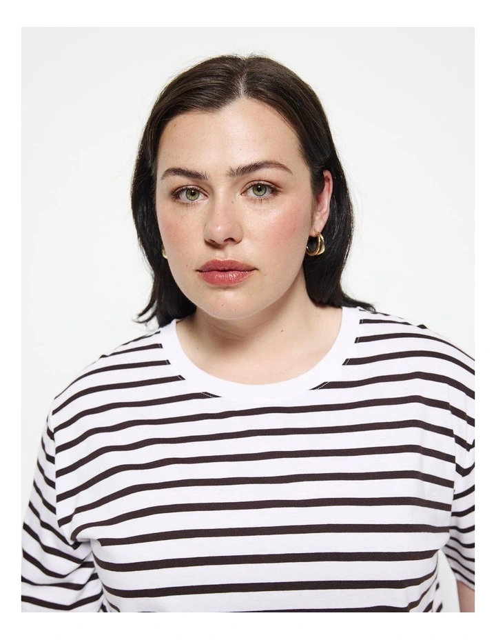 Dani Tee in Bitter Chocolate Stripe image 3