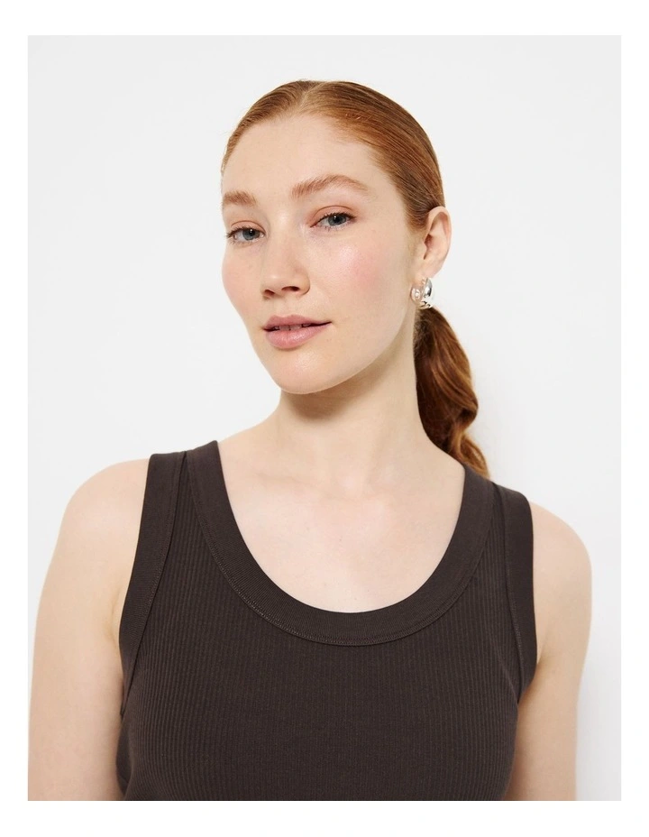 The Cotton Rib Tank in New Bitter Chocolate image 6