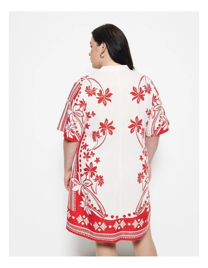 Nadia Dress in Red Palm Print image 2