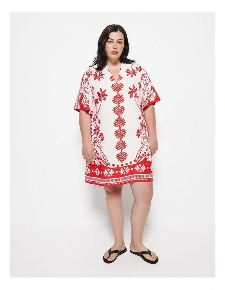 Nadia Dress in Red Palm Print image 4