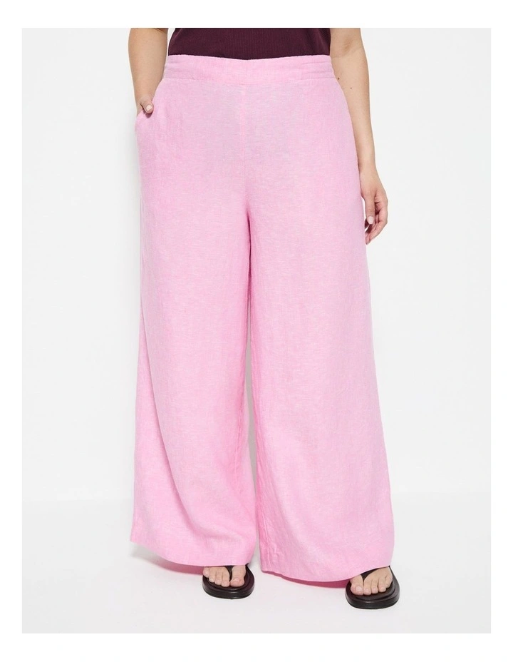 Linen Pant in Candy Pink image 2