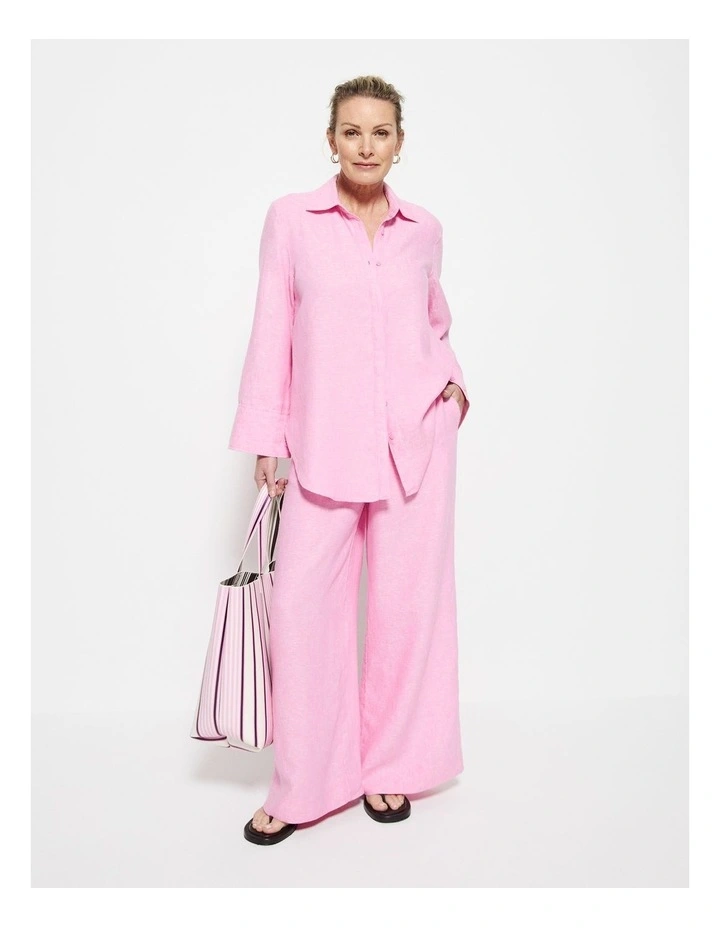Linen Pant in Candy Pink image 5