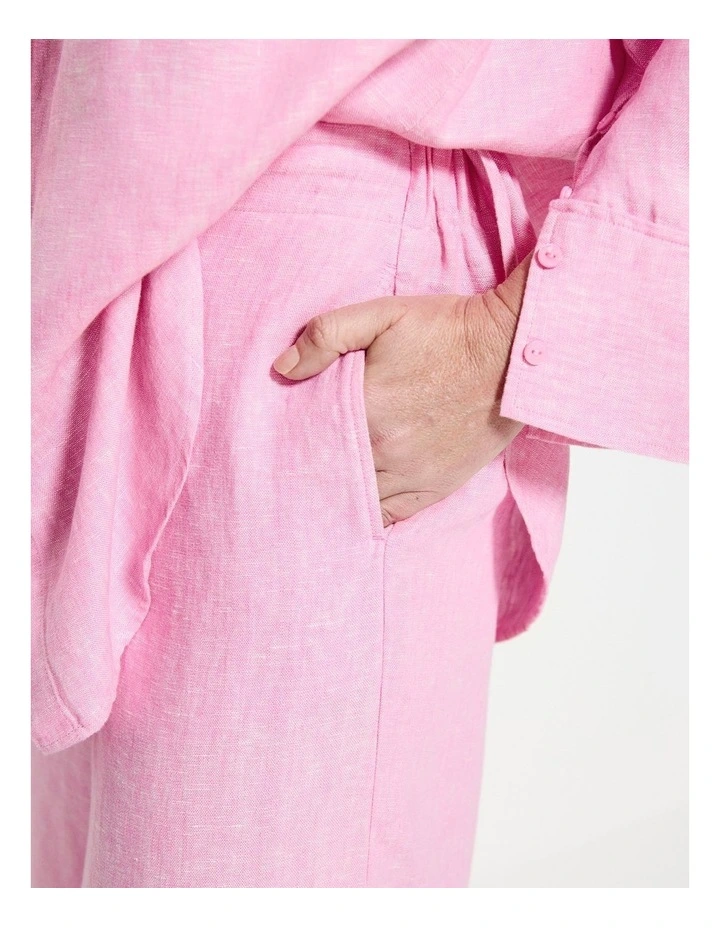 Linen Pant in Candy Pink image 7