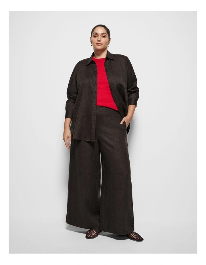 Linen Pant in Bitter Chocolate image 1