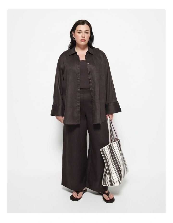 Linen Pant in Bitter Chocolate image 1