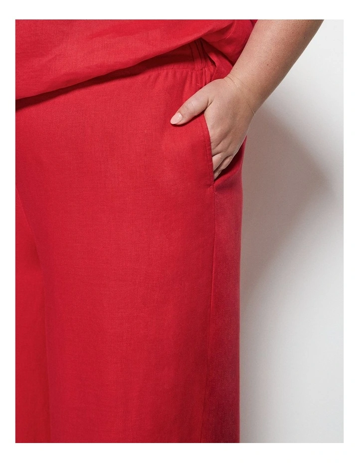 Linen Pant in Cherry image 3