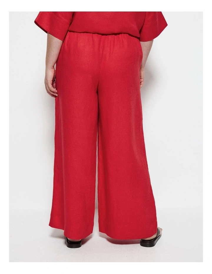 Linen Pant in Cherry image 4