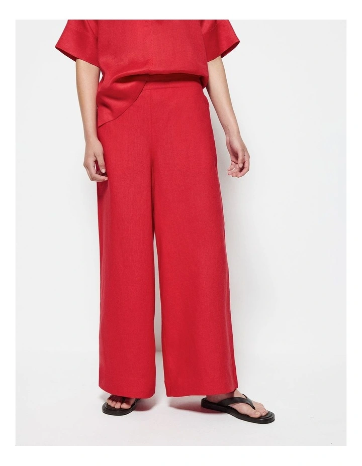 Linen Pant in Cherry image 6