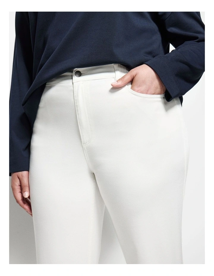 The Soft Stretch Casual Pant in White image 3