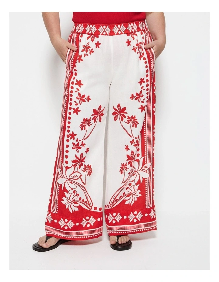 Nadia Pant in Red Palm Print image 2
