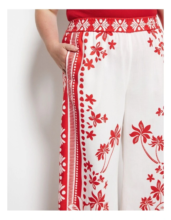 Nadia Pant in Red Palm Print image 3