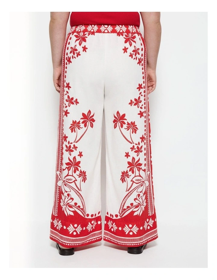 Nadia Pant in Red Palm Print image 4