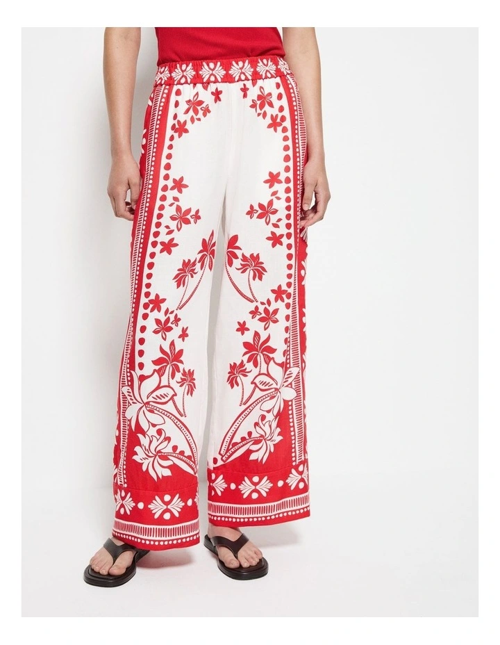 Nadia Pant in Red Palm Print image 7