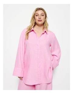 Linen Shirt in Candy Pink