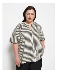 Pauline Stripe Shirt in Black