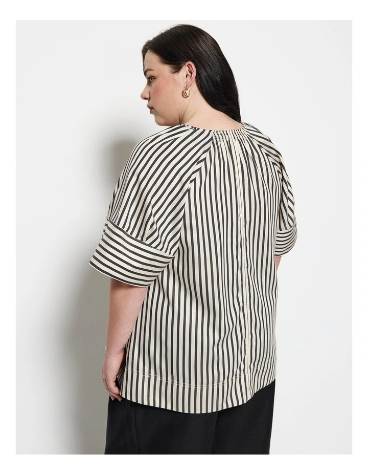 Pauline Stripe Shirt in Black image 2