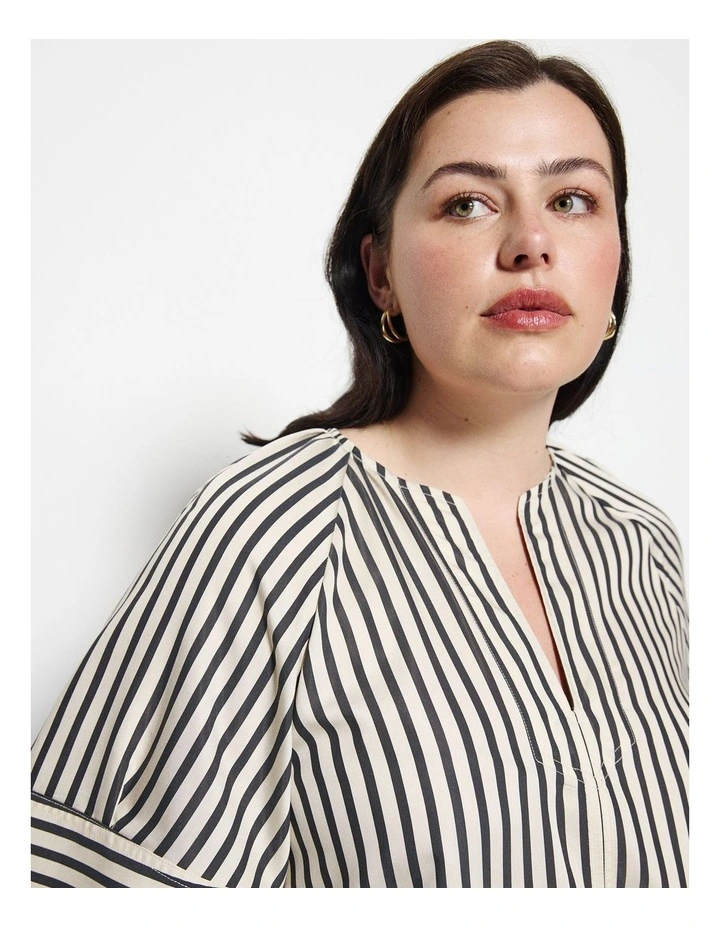 Pauline Stripe Shirt in Black image 3