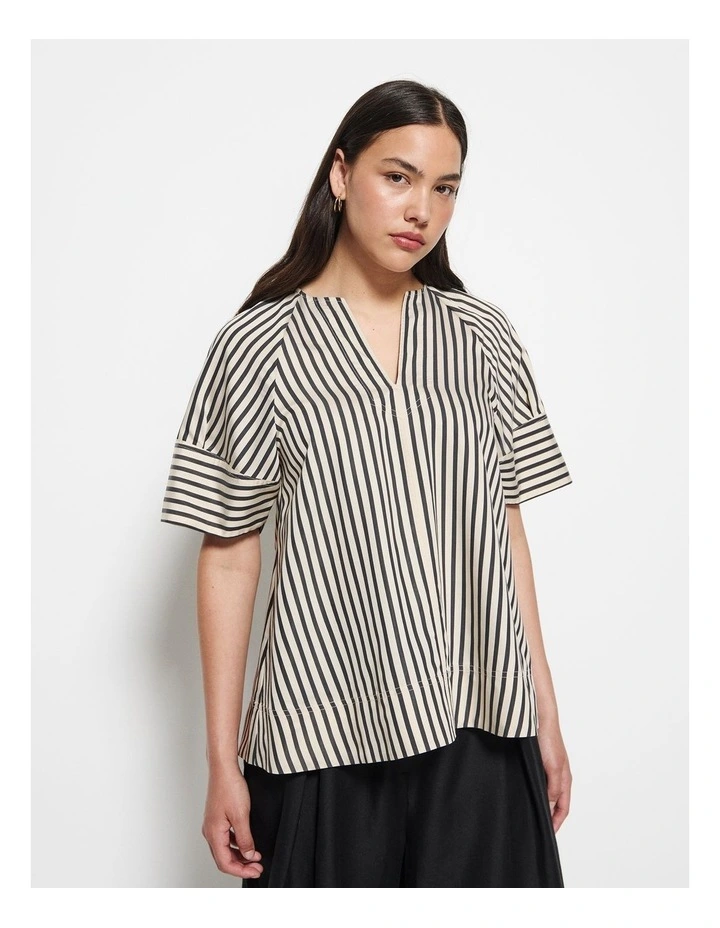 Pauline Stripe Shirt in Black image 5