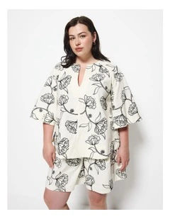 Aurora Shirt in Almond Floral