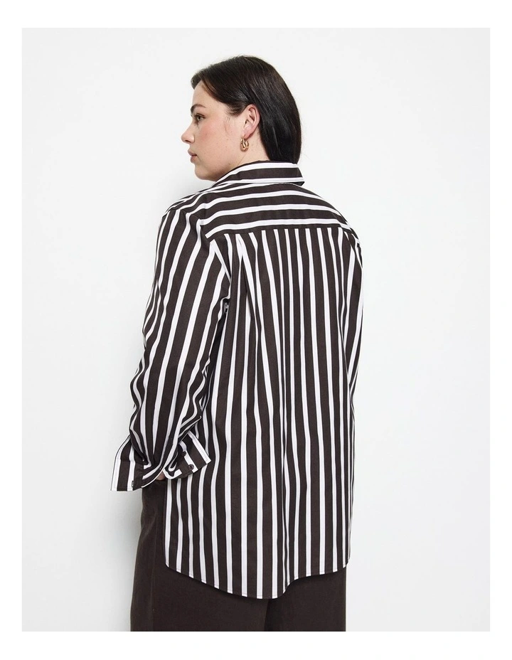 Vicki Shirt in Bitter Chocolate Stripe image 2