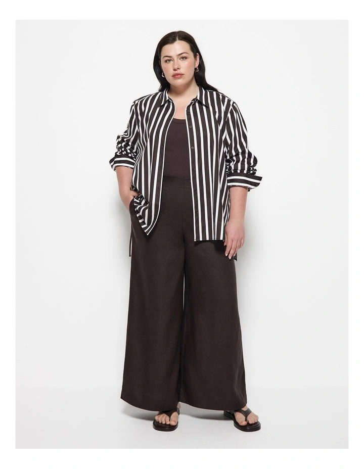 Vicki Shirt in Bitter Chocolate Stripe image 4