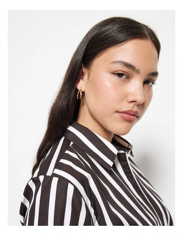 Vicki Shirt in Bitter Chocolate Stripe image 6