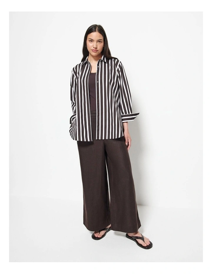 Vicki Shirt in Bitter Chocolate Stripe image 7