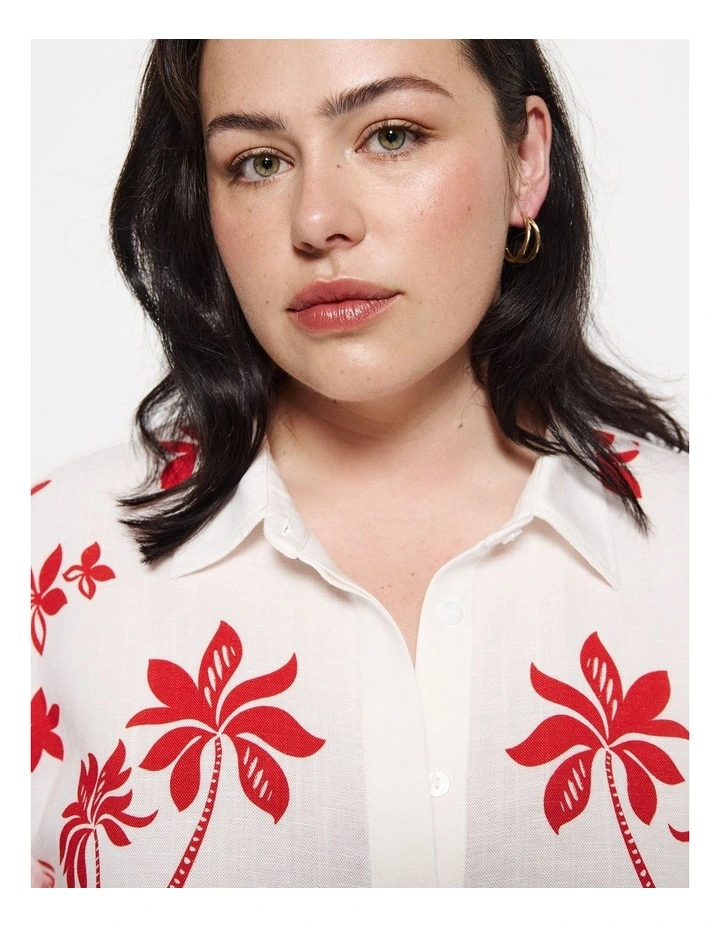 Nadia Top in Red Palm Print image 3