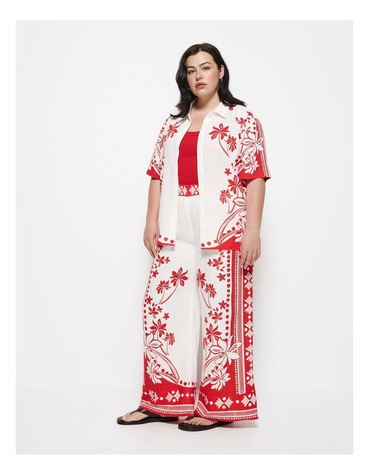 Nadia Top in Red Palm Print image 4