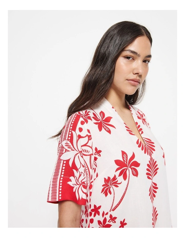 Nadia Top in Red Palm Print image 6