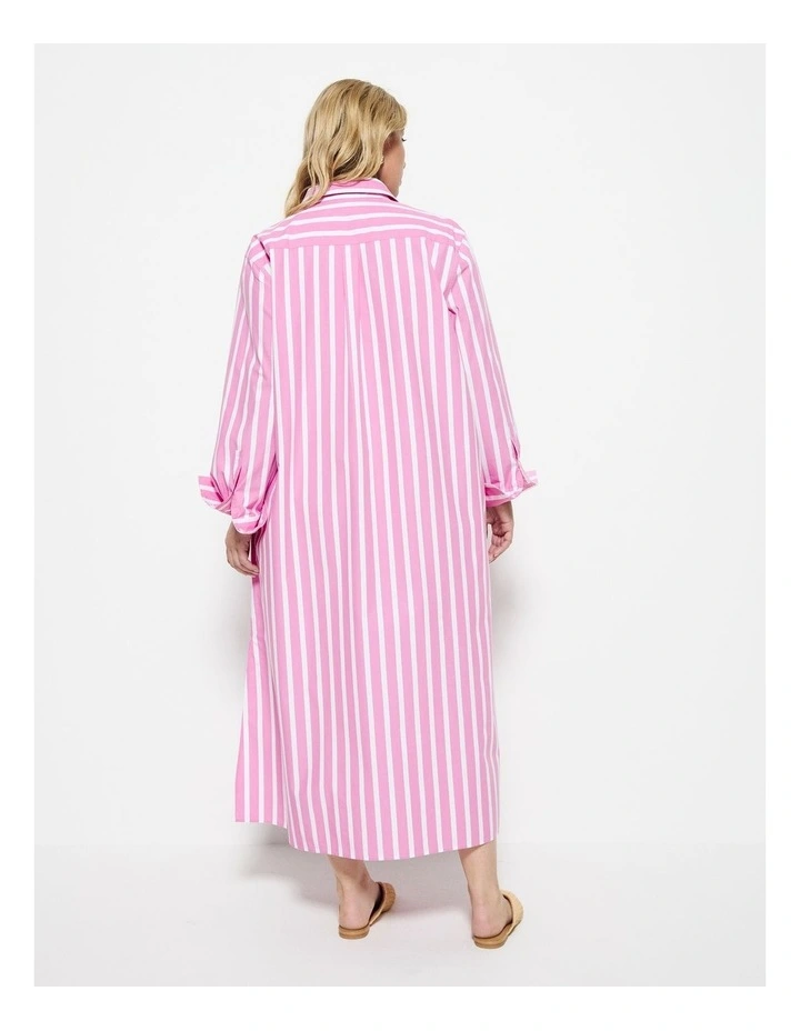 Good Earth Cotton Demi Shirt Dress in Candy Pink image 2