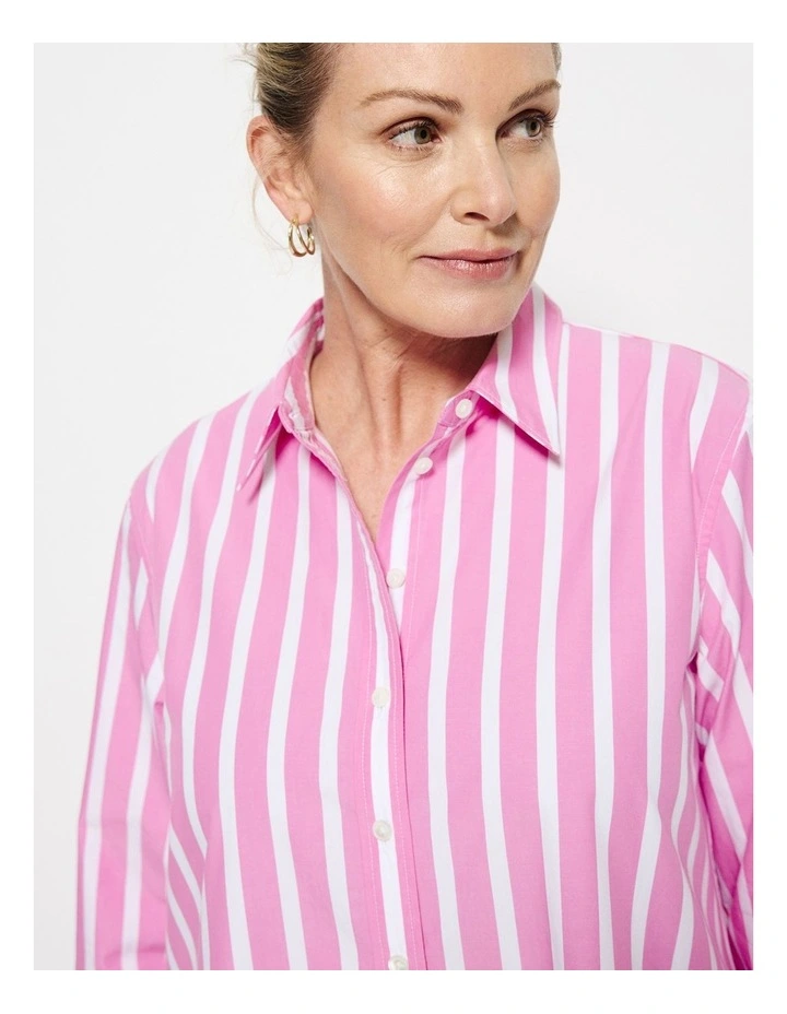 Good Earth Cotton Demi Shirt Dress in Candy Pink image 5