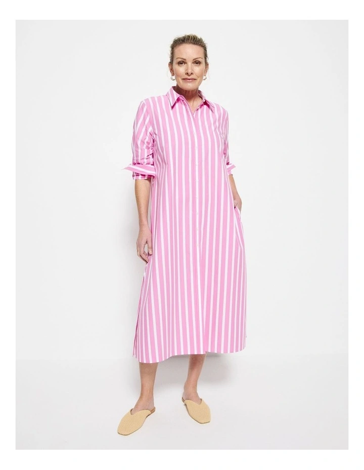 Good Earth Cotton Demi Shirt Dress in Candy Pink image 6