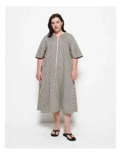 Pauline Stripe Dress in Black