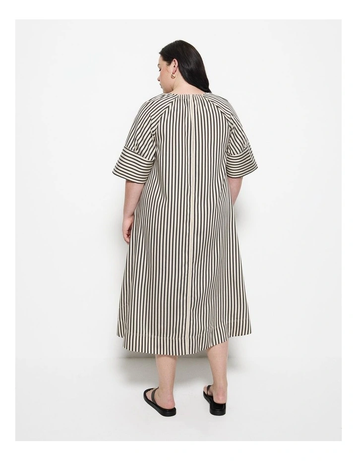 Pauline Stripe Dress in Black image 2