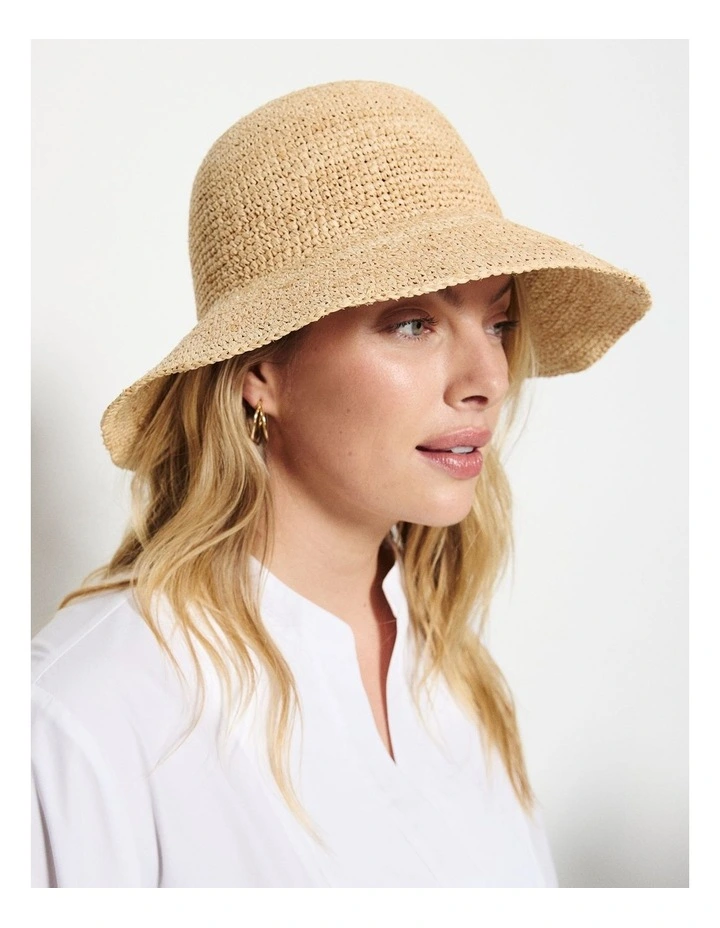 Etta Raffia Bucket Hat in Natural image 2