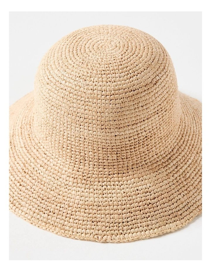 Etta Raffia Bucket Hat in Natural image 3