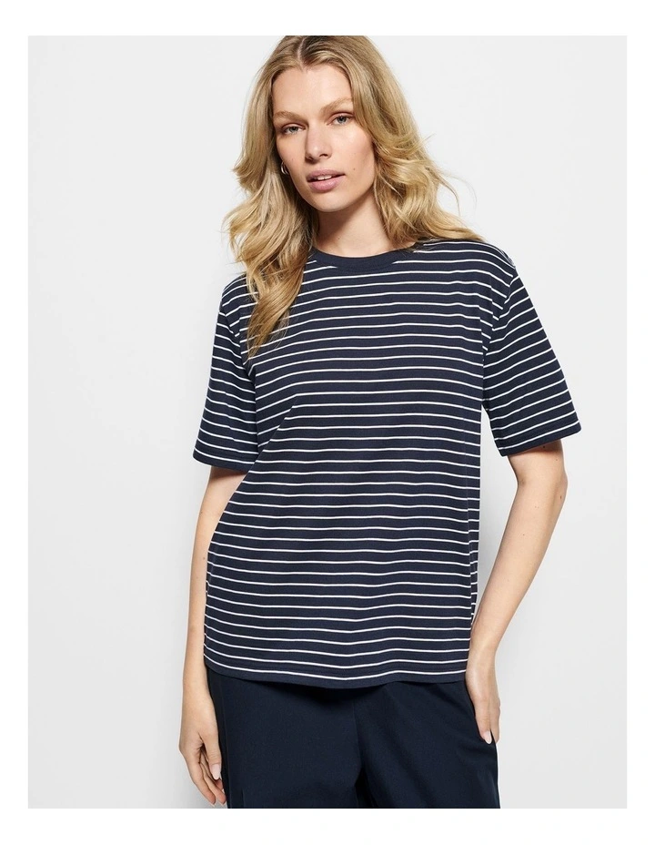 Dani Tee in True Navy Stripe image 5