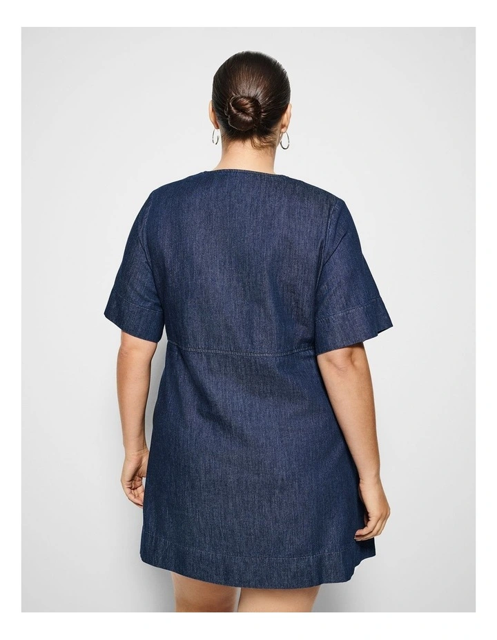 Bella Dress in Raw Denim image 3