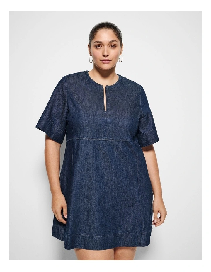 Bella Dress in Raw Denim image 4
