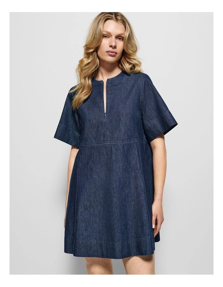 Bella Dress in Raw Denim image 5