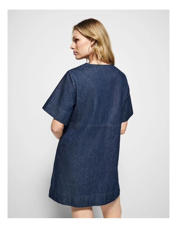 Bella Dress in Raw Denim image 6
