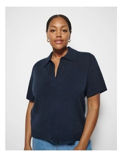 Bronte Knit Polo in True Navy