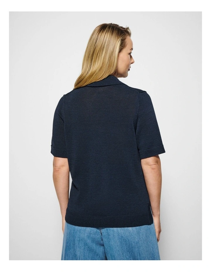 Bronte Knit Polo in True Navy image 6