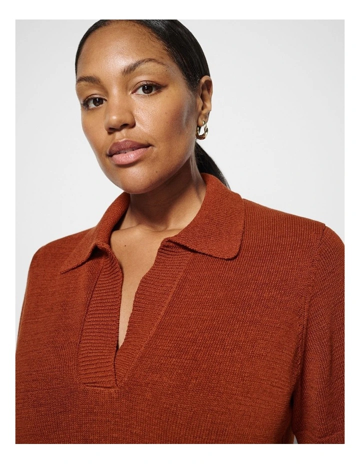 Bronte Knit Polo in Auburn image 2