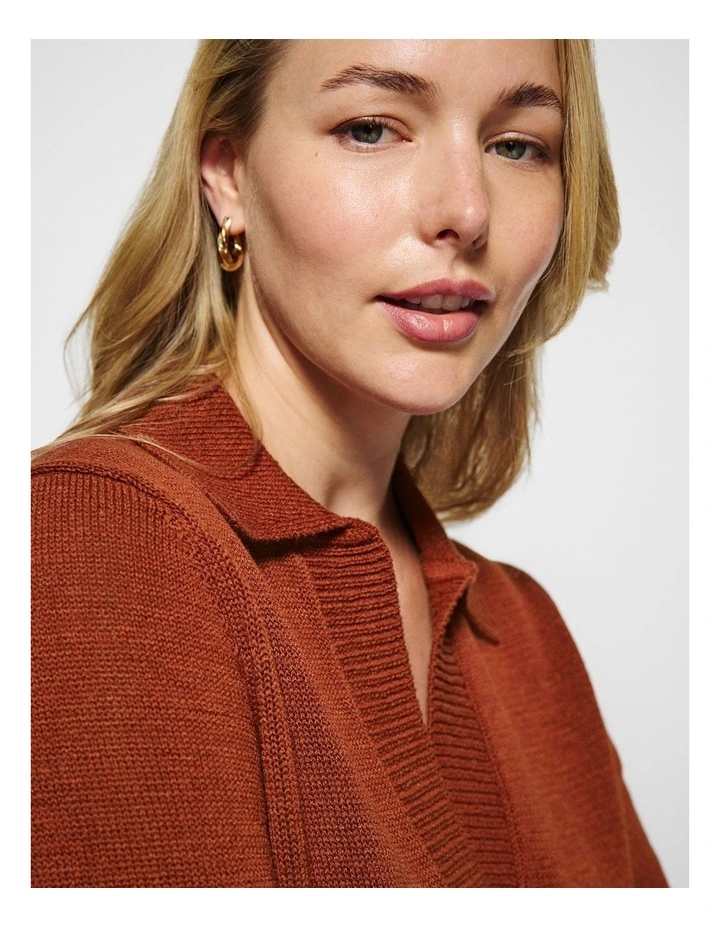 Bronte Knit Polo in Auburn image 6