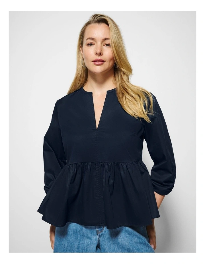 Iris Top in True Navy image 5