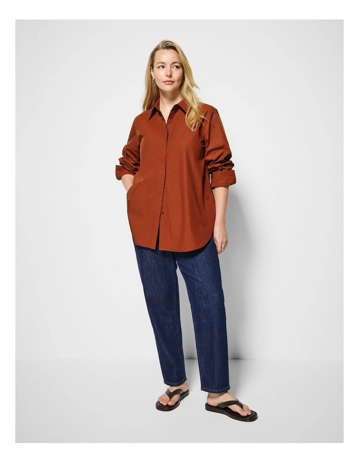 Good Earth Cotton Demi Shirt in Auburn image 7