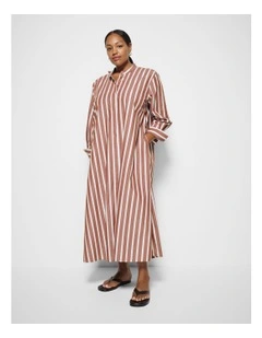 Emma Dress in Auburn Stripe