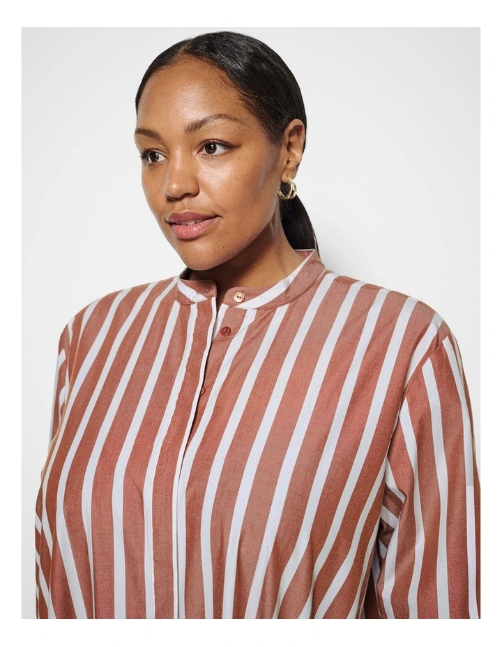 Emma Dress in Auburn Stripe image 3
